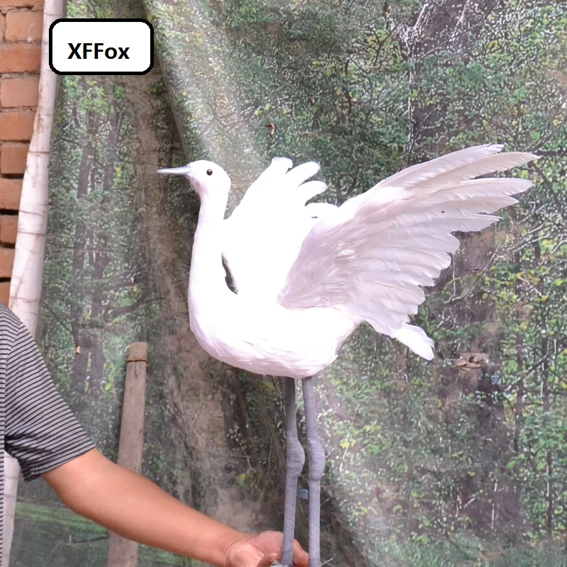 big real life white Egret bird model foam&feather simulation wings Egret bird gift about 60x45cm xf0841