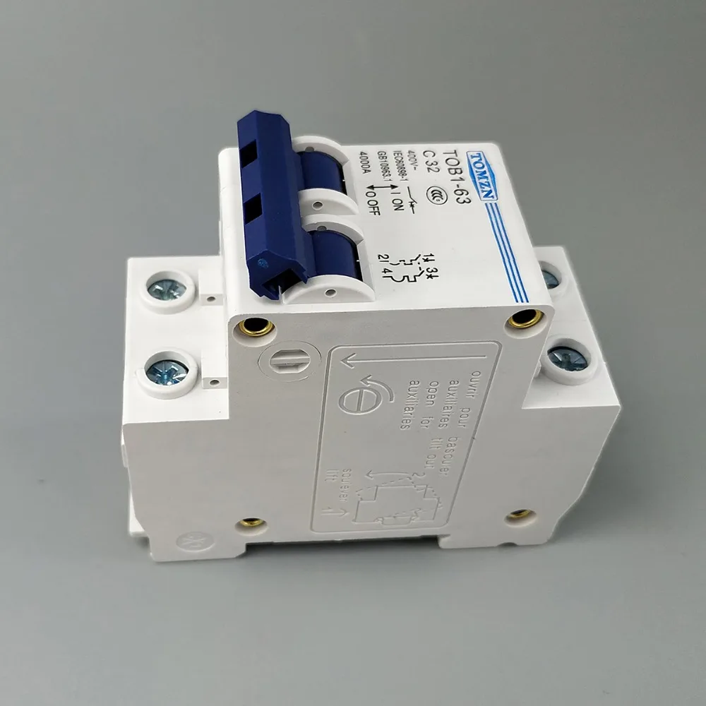 2P AC MCB TOB1-63 C type 230/400V~ 50HZ/60HZ Mini Circuit breaker 6A 10A 16A 20A 25A 32A 40A 50A 63A