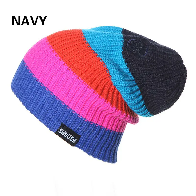 Men Women Skiing Warm Winter Hats Knitting Skating Skull Caps For Woman Turtleneck  Beanies Hat Snowboard Ski Cap