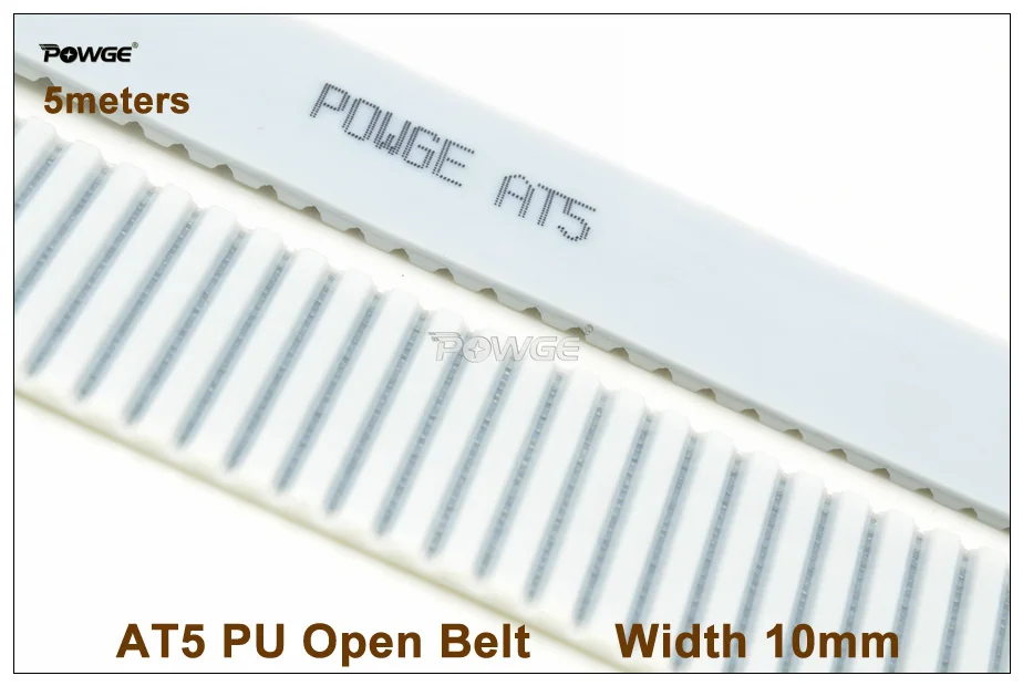 POWGE 5meters AT5 Timing Belt AT5 10 PU Open Belt  Width 10mm Polyurethane With Steel Core Belt AT5-10 High Quality