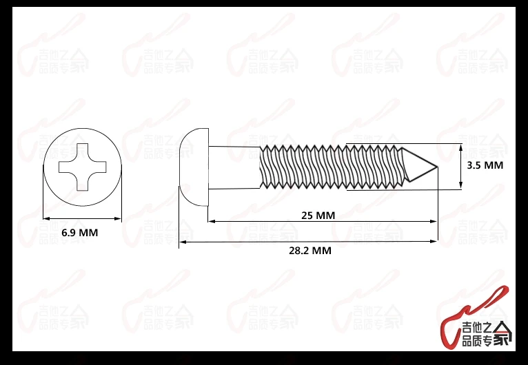 1 Set (6 Pz) GuitarFamily Tremolo Bridge System Viti (#0088) MADE IN COREA