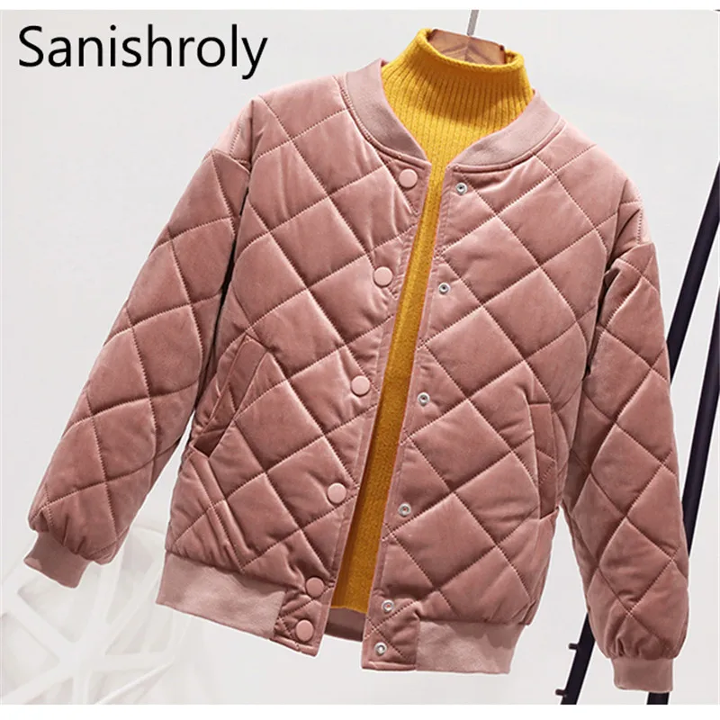 

Sanishroly Autumn Winter Women Cotton Jacket Short Tops Warm Thick Velvet Coat Parka Female Long Sleeve Outwears Plus Size SE592