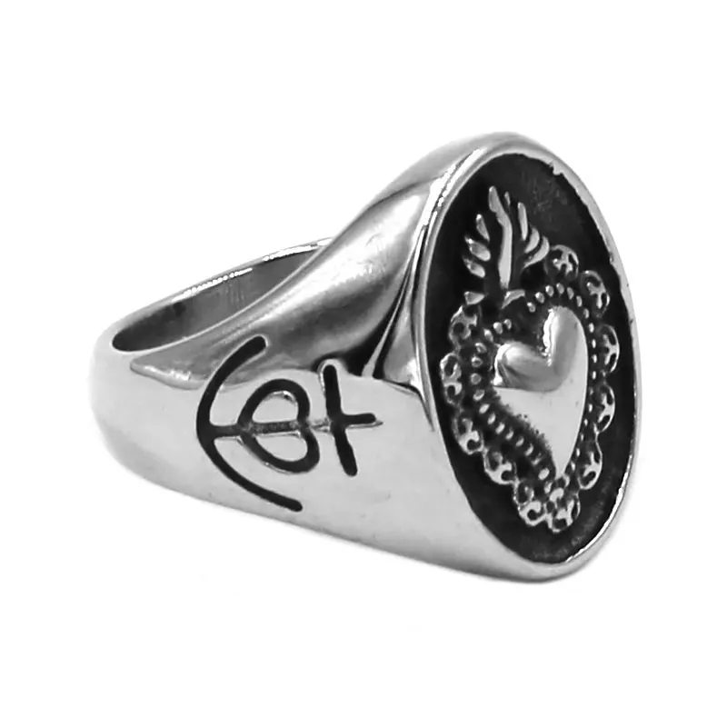 Fashion Crown Heart Ring Stainless Steel Jewelry Celtic Knot Motor Biker Symbol Wedding Ring for Women Girls Wholesale 773B