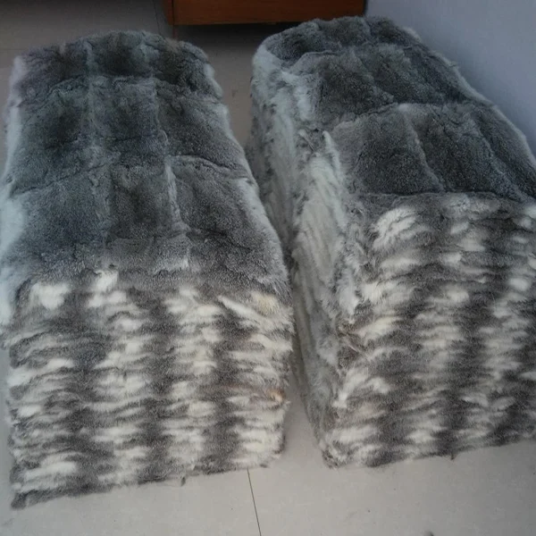 100% Real Rabbit fur rug / dyed Rabbit Fur Plate For garments