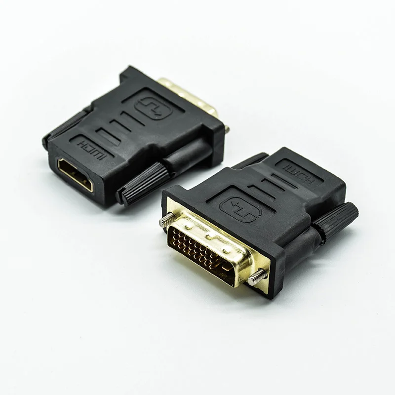 1pc DVI to HDMI Adapter Cable 24k Gold Plated Plug HDMI To DVI 24+1 Pin 1080P Video Converter Cable for PC HDTV Projector