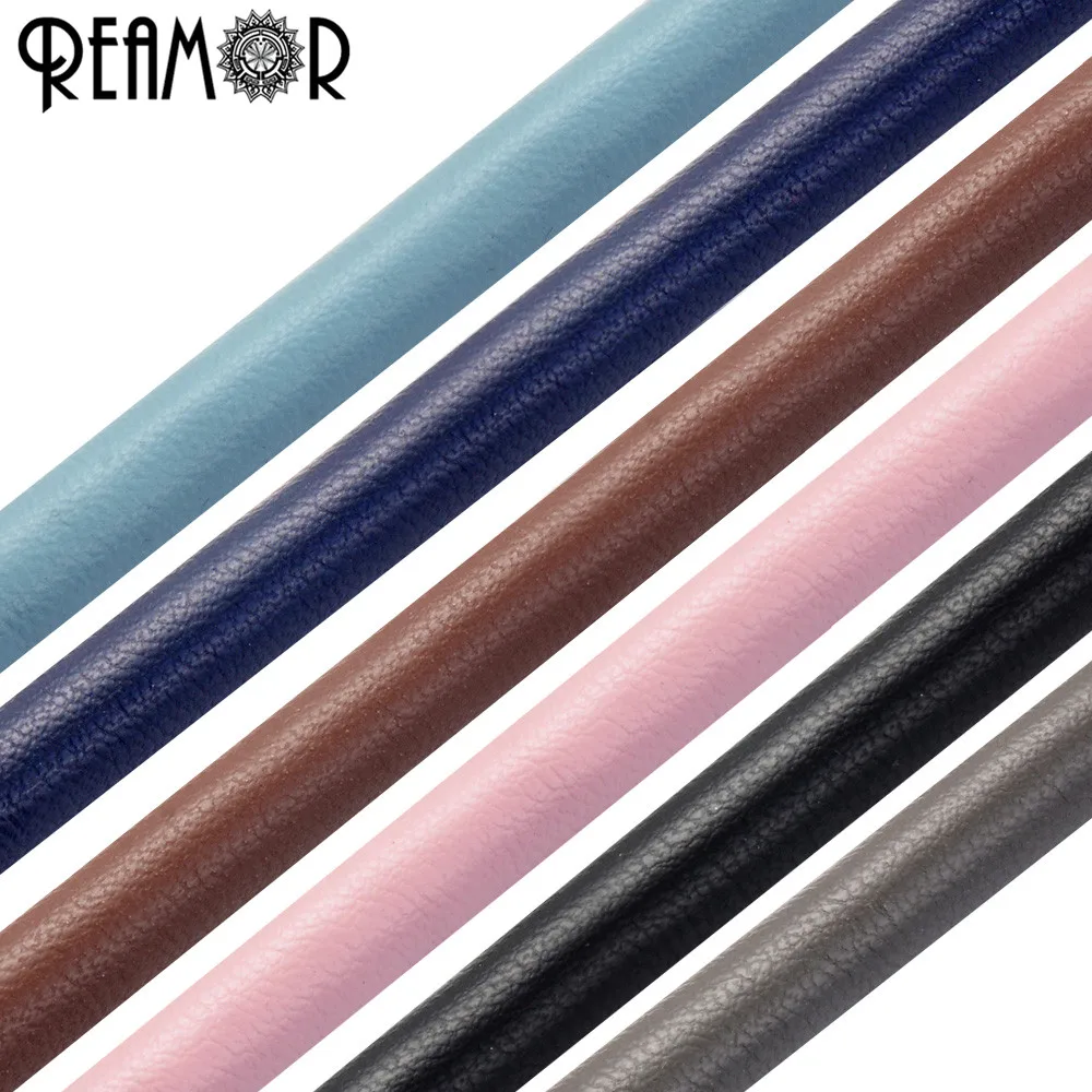 

REAMOR 1M High Quality 6mm Super Fiber PU Sheepskin Leather Rope String Cord For Bracelet DIY Jewelry Making Findings Wholesale