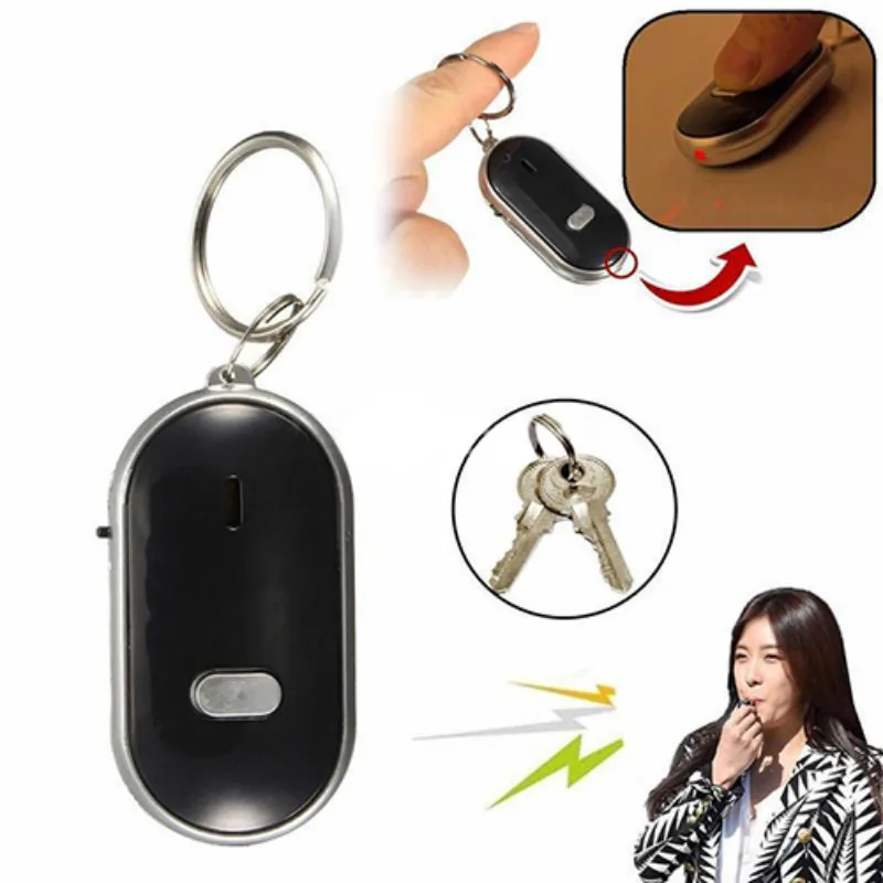 ZUCZUG NEW Anti-Lost LED Key Finder Find Locator Keychain Whistle Beep Sound Control Torch