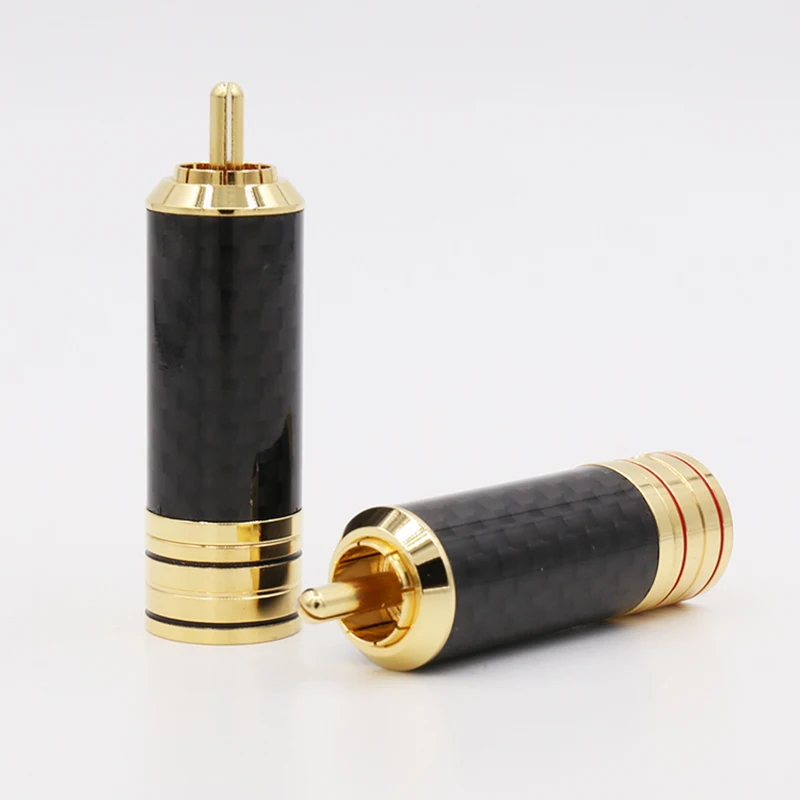 

HI FI pure Copper Gold Plated Carbon Fiber RCA Connector Plug