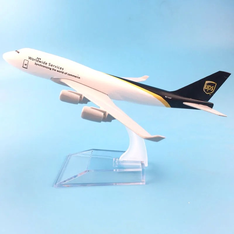 JASON TUTU 16cm UPS Airlines Boeing 747 avión modelo avión Diecast Metal 1/400 aviones a escala