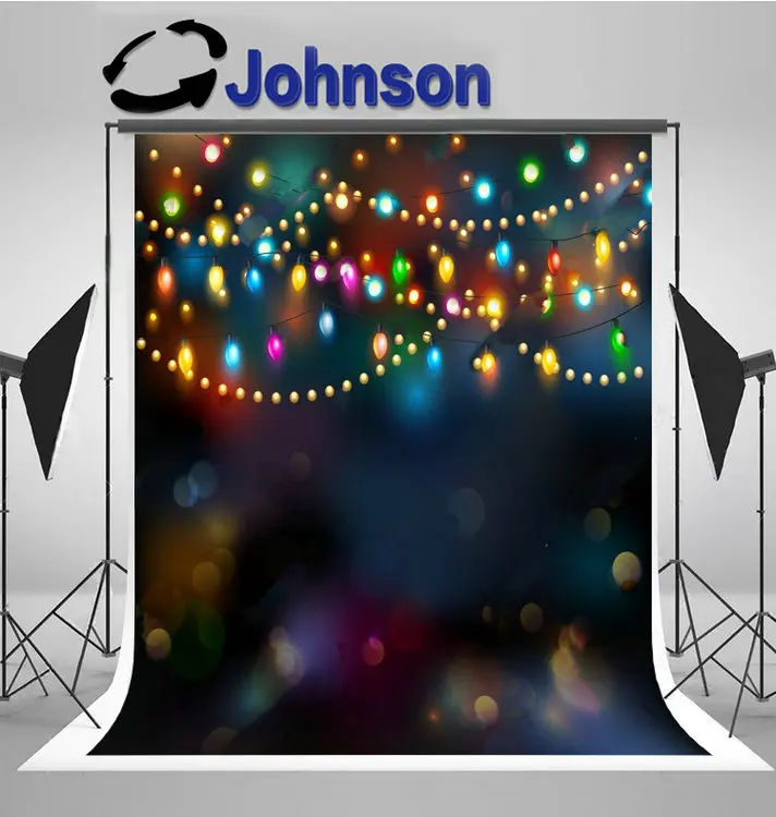 

String Lights Christmas Bokeh photography backgrounds High quality Computer print wedding backdrop