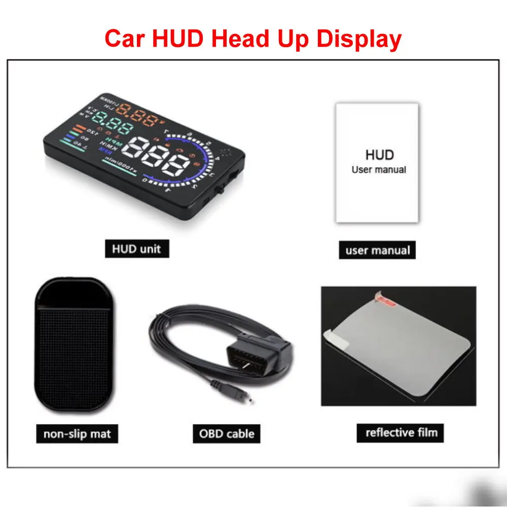 Full Function HUD Car Head Up Display For Ford Mustang 6th 2015-2018 Safe Driving Screen OBD Data Projector Windshield