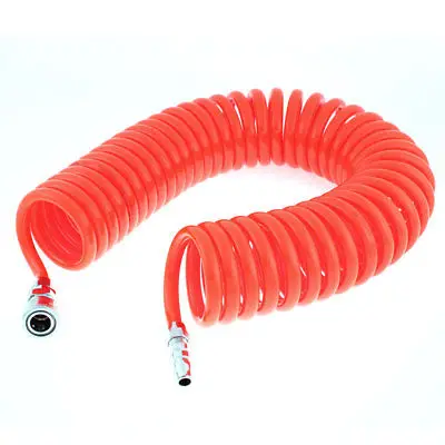 

9 Meters Long 10mm x 6.5mm Polyurethane Coiled Air Hose Tube Orange