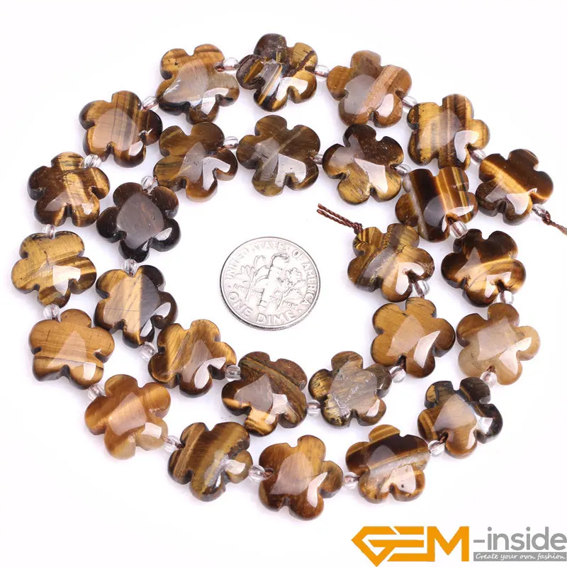 15mm Natural Stone Flower Beads For Jewelry Making Strand 15\