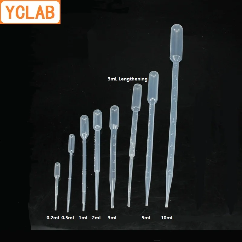 YCLAB 1000PCS 0.2mL Disposable Dropping Pipette Pasteurized Plastic with Graduation Mark Laboratory Chemistry Equipment