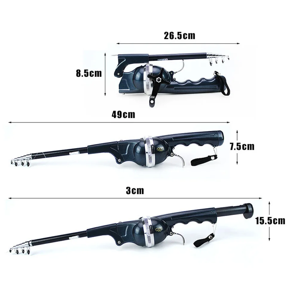 Portable Carp Foldable Fishing Rod 134cm Folding Fishing Lure Rod Telescopic Fighing Pole Reel Combo with Fishing Line