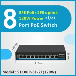 8 ポート高速スイッチ PoE スイッチサポート VLAN 250 メートル PoE ネットワーク ip カメラ 10/100Mbps ネットワーク 2 ギガビットアップリンク