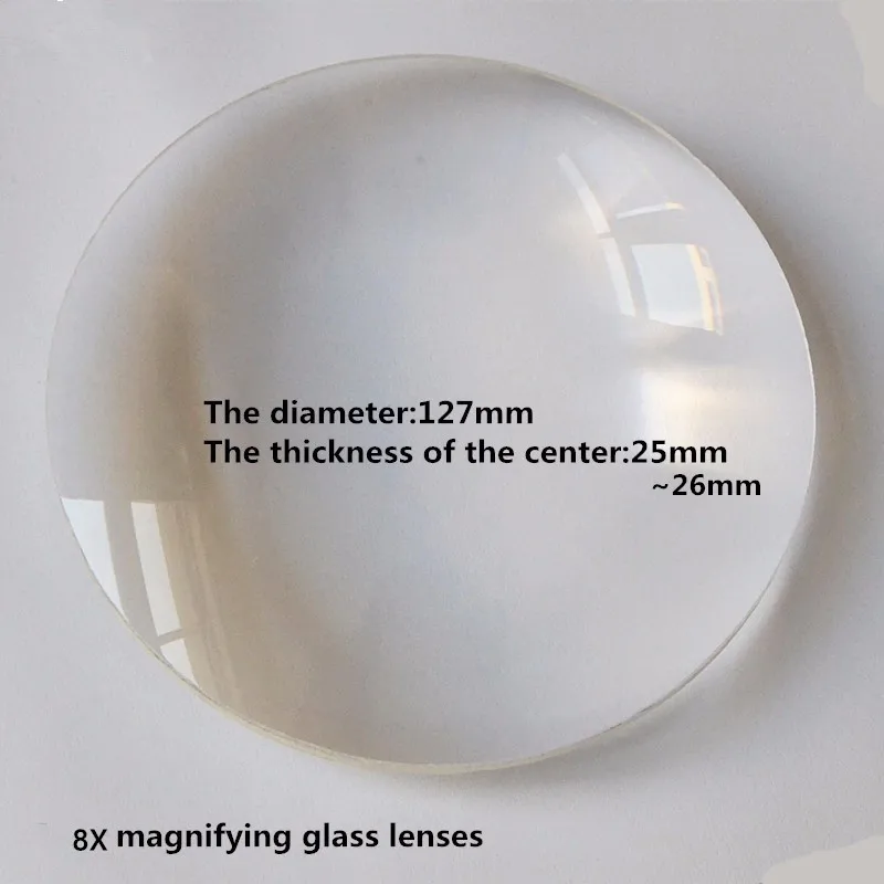 Desktop Magnifier Replace Lens 127mm Big Diameter Magnifying Glass Lens Double Convex White 3X/5X/8X/10X  Glass Lens BIconvex