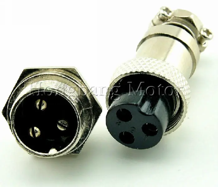 

Free shipping 100pcs= 50pair 3Pin 16mm Male & Female Wire Panel Connector kit GX16 Socket+Plug for aviation,computer ect.