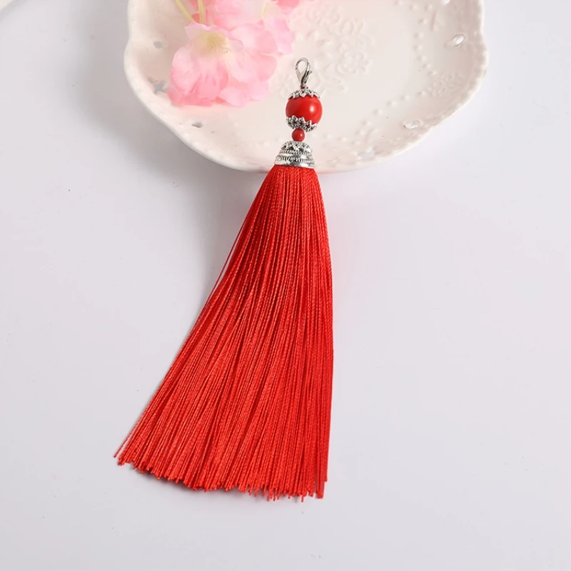 5pcs/lot 160mm Long Tassel With Bead Pendant DIY Decorative Tassels Accessories For Key Ring/Cellphone/Crafts/Bags Decoration