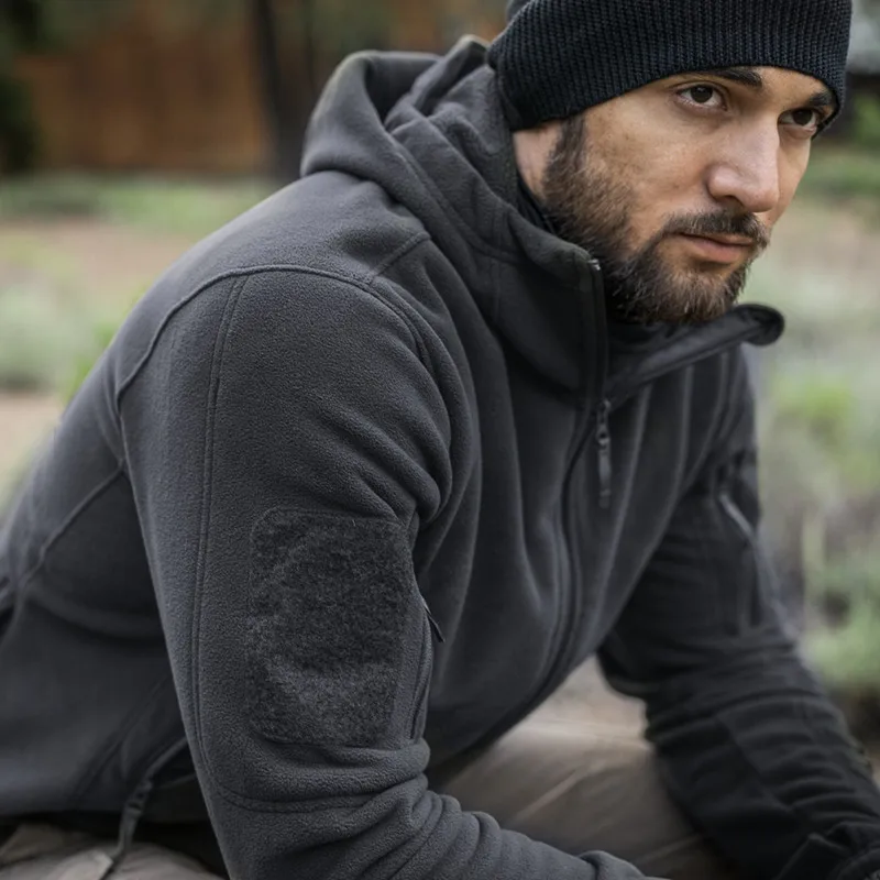 US Military Fleece Tactical Jacket Men Thermal Outdoors Polartec Warm Hooded Coat Militar Softshell Hike Outerwear Army Jackets