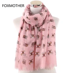 FOXMOTHER New Fashion Lovely White Pink Color Pet Dog Print Scarf Shawl Wrap Scarves Dog Foulard Femme Gifts Dropshipping