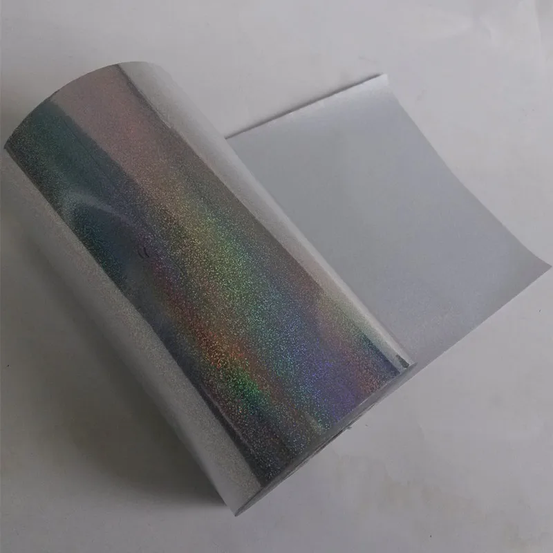 Holographic foil hot stamping foil silver quicksand pattern hot press on paper cards or plastic meterials transfer film