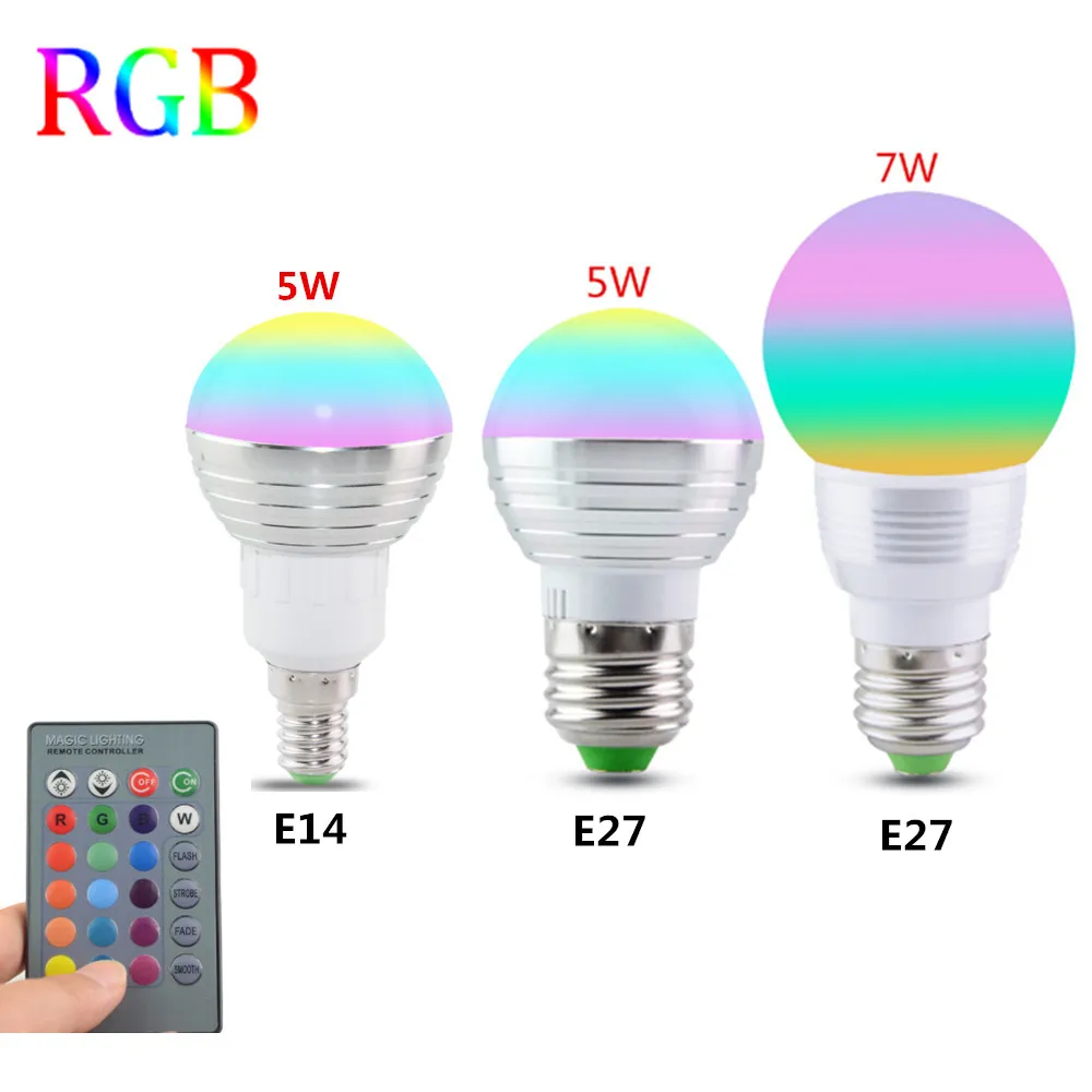 E27 E14 LED 16 Farbwechsel RGB Magie Glühbirne Lampe 85-265V 110V 120V 220V RGB Led Licht Scheinwerfer + IR Fernbedienung