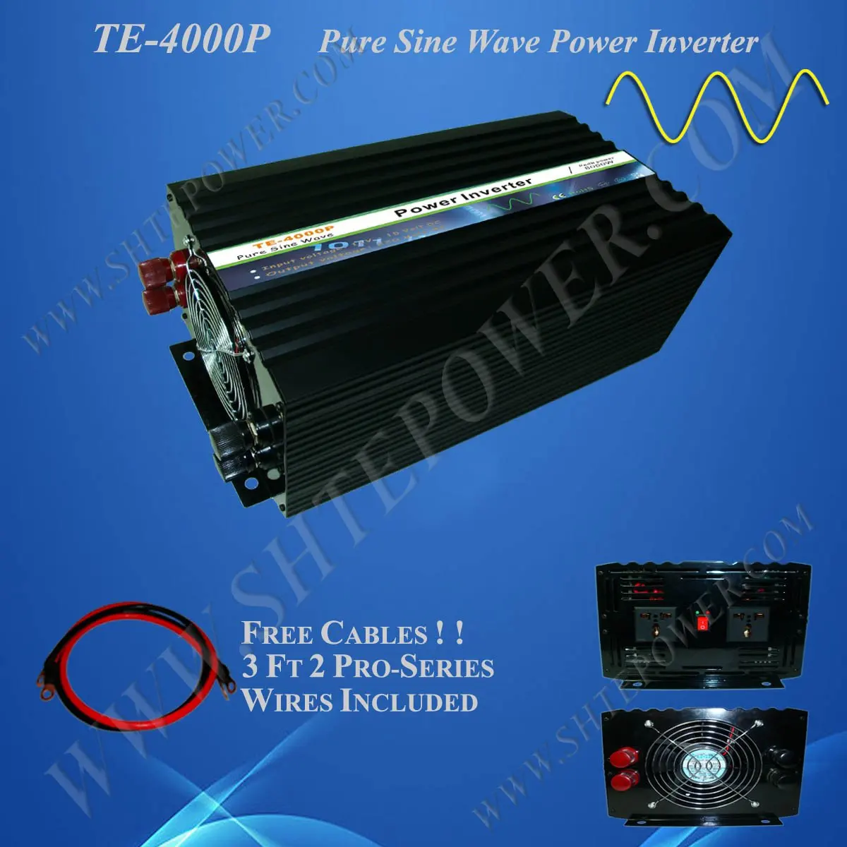 Factory sell 4000w 12v to 220v/230v 50Hz Pure Sine Wave solar power inverter 4kw