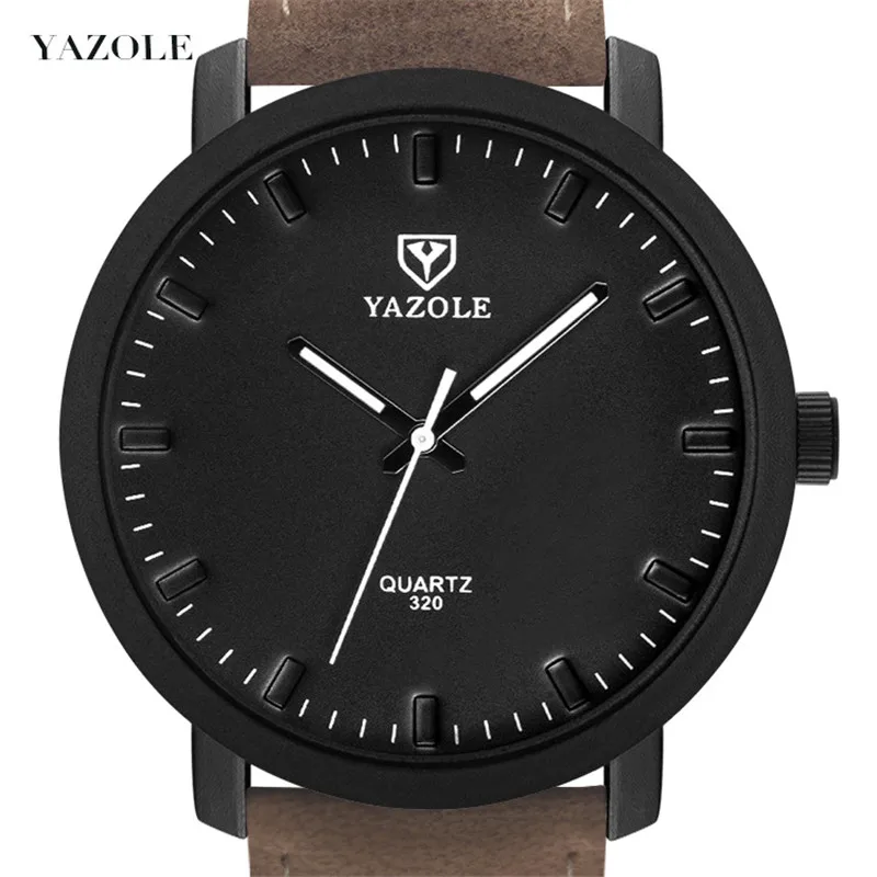 YAZOLE Top Brand Luxury 2023 New Stylish Men Watch Military Wristwatches Fashion Bracelet Leather Analog Quartz Clock Religio