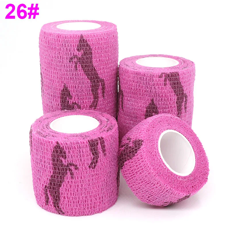 4.8m Sports Self Adhesive Wrap Tape Therapy Elastic Bandage Knee Protector 1 pcs Colorful Printed Finger Joints Pet Tape