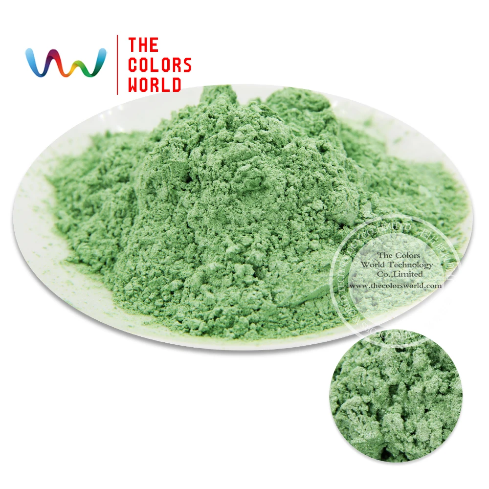 TCZG435 Apple Green Color Pearlescent pigment,pearl luster pigment,Mica Powder DIY  Makeup Nail Design ,Nail Polish