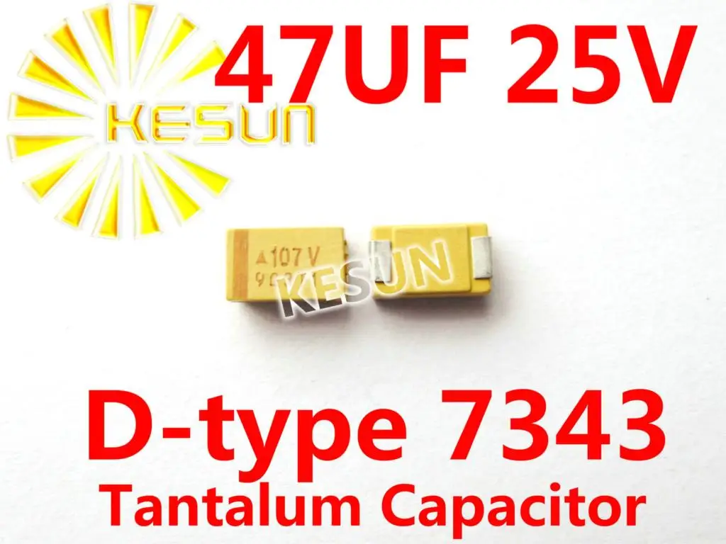 

47UF 25V D type 7343 2917 475E SMD Tantalum Capacitor Connector TAJD475K025RNJ x100PCS Free Shipping