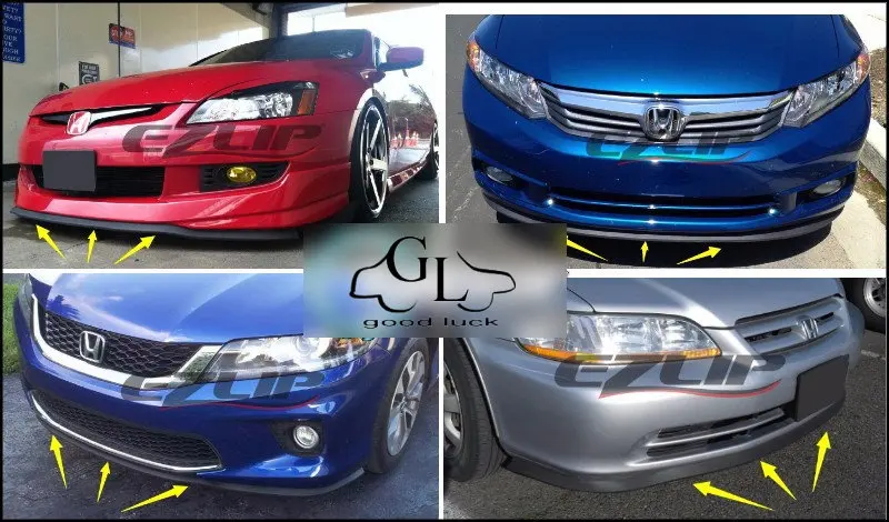 For HONDA Civic Type R Si EG EH EJ EK EM ES EP EV FD FA FG FK FN FB Bumper Lip Lips / Front Spoiler For Car Tuning / Strip