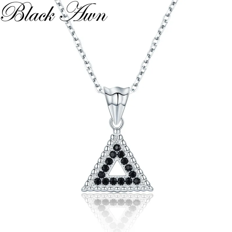 2024 New Arrive Classic 925 Sterling Silver Fine Jewelry Trendy Triangle Engagement Necklaces & Pendants for Women P194