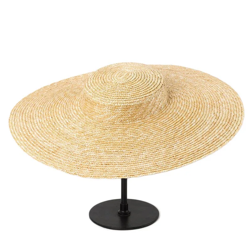 Summer Big Hat 15cm Wide Brim Sun Hat for Women French Style Floppy Straw Hat Ladies Kentucky Derby Craft Millinery Hat Base