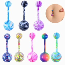 Alisouy Sexy Dangle Spot Belly Bars Belly Button Rings Belly Piercing Surgical Stainless Steel Body Jewelry Navel Piercing Rings