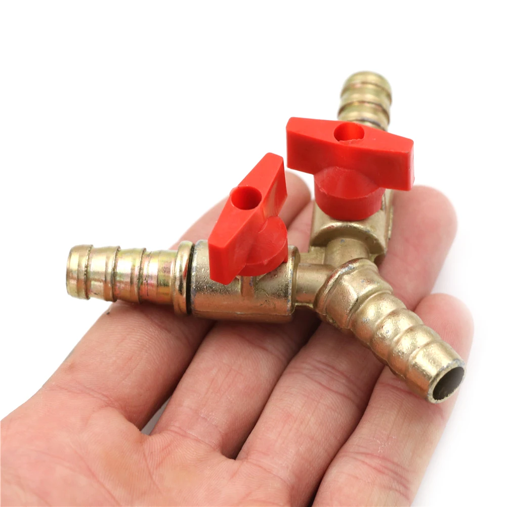 Braçadeira Fitting Mangueira Barb para Jardim Irrigação, Automotive Y 3-Way Shut Ball Valve, Óleo de Água Gás Combustível, 5 em, 16 em, 8mm