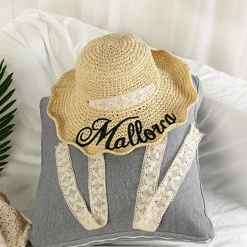 Sun Shade Hat Parents and Children Beach Sunscreen Fashion Hats Korean Verson Holiday Tourist Sun Shade Girl's Straw Caps H112