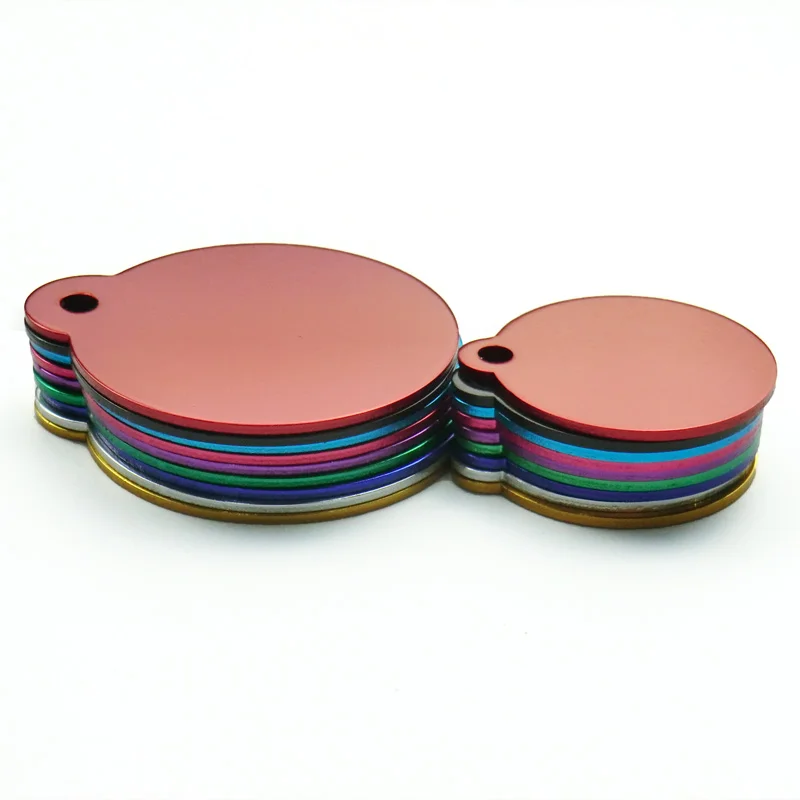 20Pcs Customized Pet ID Tag Engraved Dog Cat Name Phone Number Address Tag Charm Dog Identification Round Personalized Cat