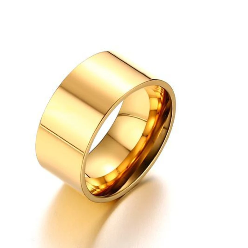 Qianbei 8mm klassische breite klobige Ring für Männer Gold Farbe Silber Farbe schwarz Edelstahl männliche Ring Allianz Hochzeits schmuck