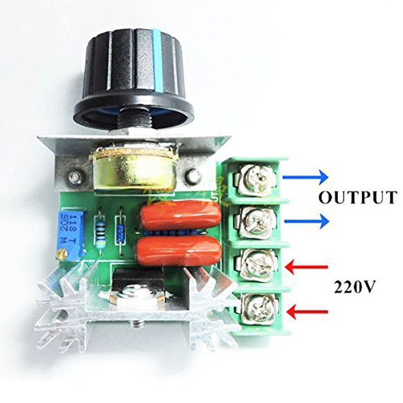 PWM AC Motor Speed Control Controller 2000W(max) SCR Voltage Regulator Adjustable 50-220V 25A LED Dimmers Motor Speed Controller