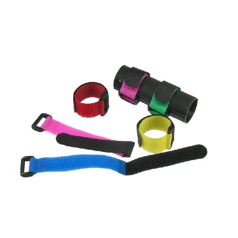25 teile/los 2*20cm bunte Reusable Nylon Selbst Klebe Haken und Schleife mit schnalle Kabel Krawatten Ordentlich straps PC TV Veranstalter