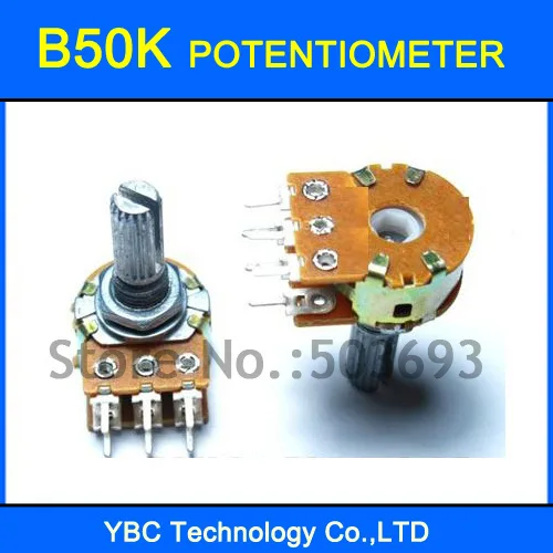 

20 шт. B50K 20 мм 6-контактный поворотный потенциометр Бесплатная доставка