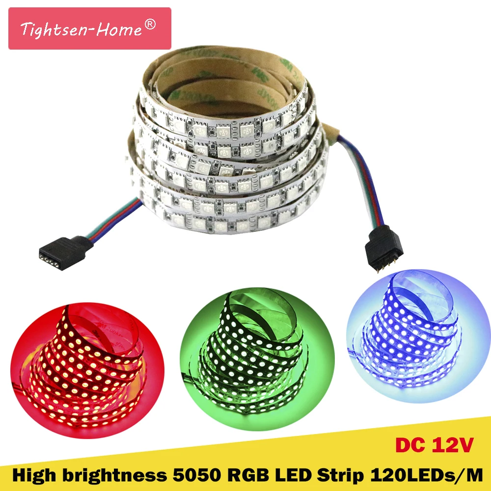 

5M LED Strip 5050 DC12V 120LEDs/m Flexible LED Strip tape Lighting RGB 5050 SMD chip 600 LED waterproof ip67/non high brightness