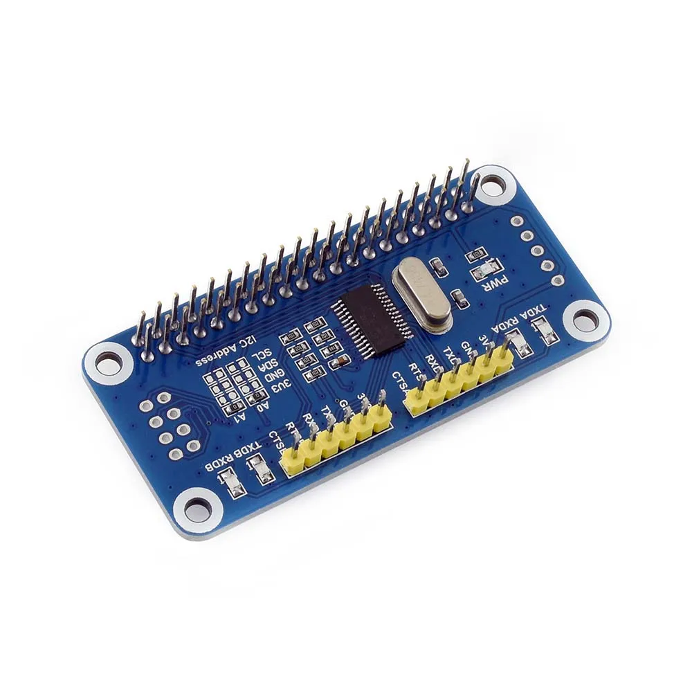 Waveshare Serial Interface Expansion HAT for Raspberry Pi Zero/Zero W/Zero WH/2B/3B/3B+ I2C Interface Provides 2-ch UART