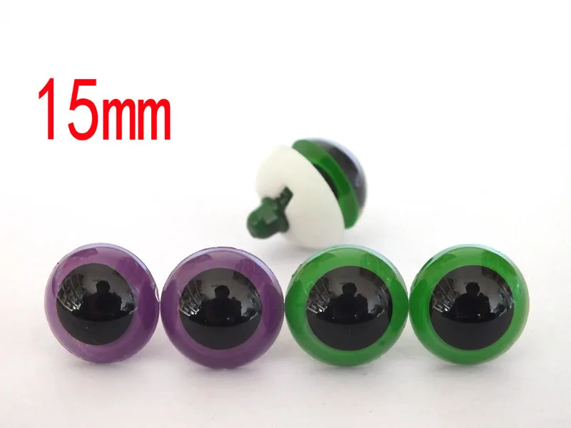 Paars En Groene Kleur 15Mm Gekleurde Speelgoed Oogbol-Per Kleur 10Pairs