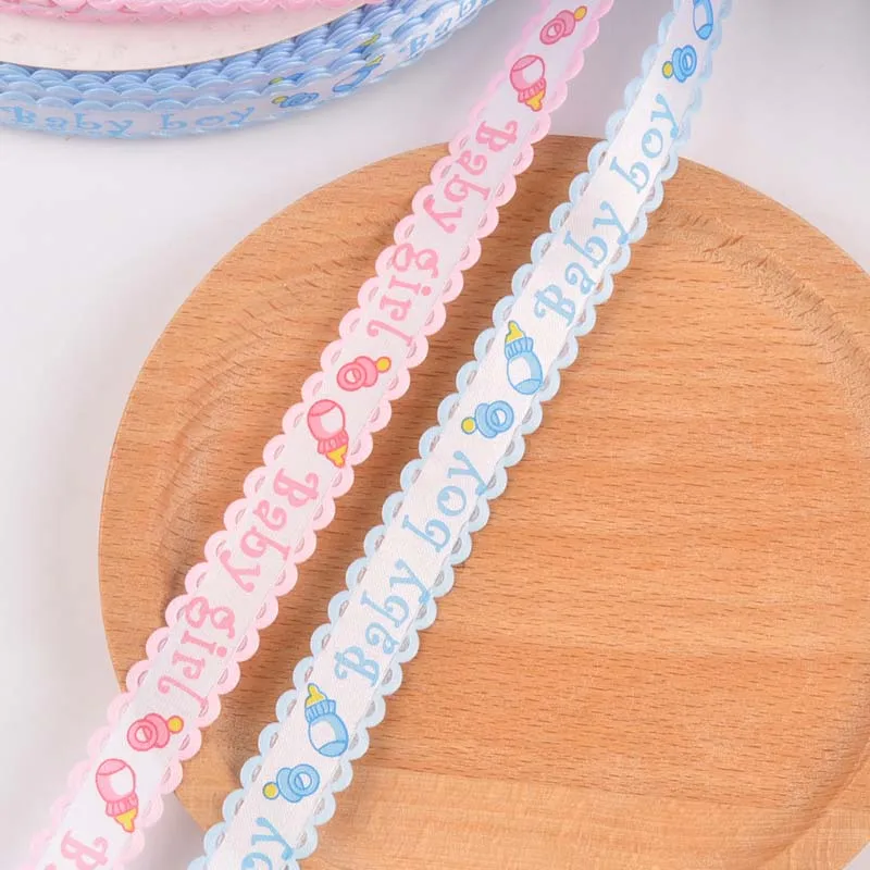 6yard/lot Mix Pink/blue Baby Ribbons Trim Lace Set for Bow Craft DIY Box Packing Art Sewing Accessories width 1.5/2.5cm CP2228