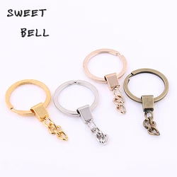 10 Pcs New Style Key Ring Key Chain Rhodium Color 60mm Long Round Split Keychain Wholesale