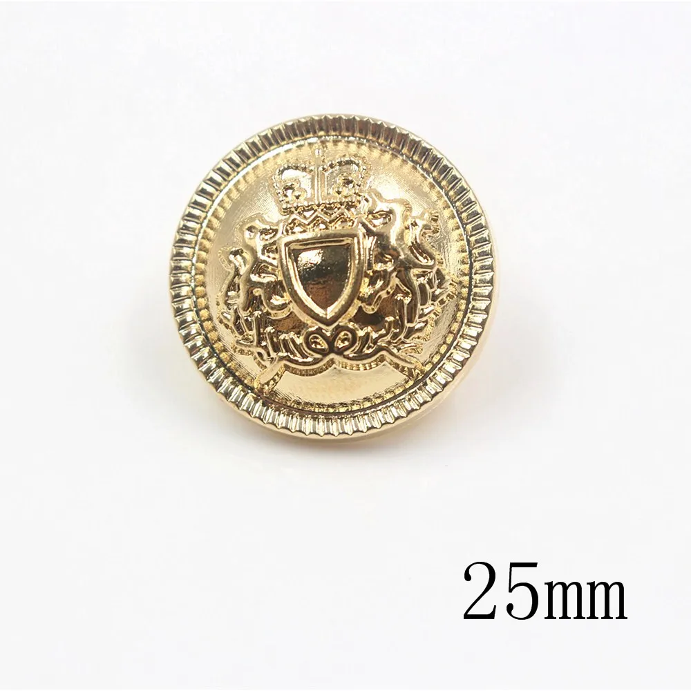 18mm 22mm 25mm 10pcs/lot Shield metal button gold sweater coat decoration shirt buttons accessories DIY JS-0198