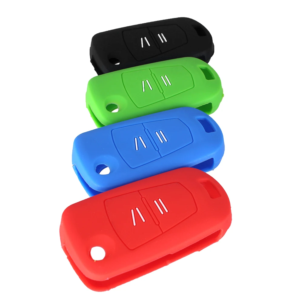 DANDKEY 10x Wholesale Silicone Key Cover For Opel Corsa Astra Vectra Kadett Monza 2 Buttons Silicone Remote Key Cover Case Fob